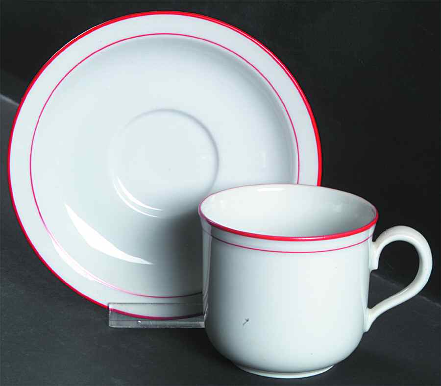 Rainbow Red Flat Cup & Saucer Set by Seltmann-1