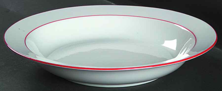 Rainbow Red Rim Soup Bowl by Seltmann-1