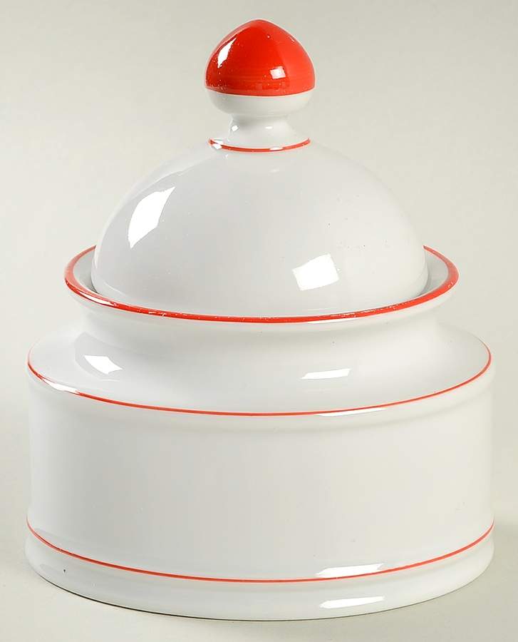 Rainbow Red Sugar Bowl & Lid by Seltmann-1