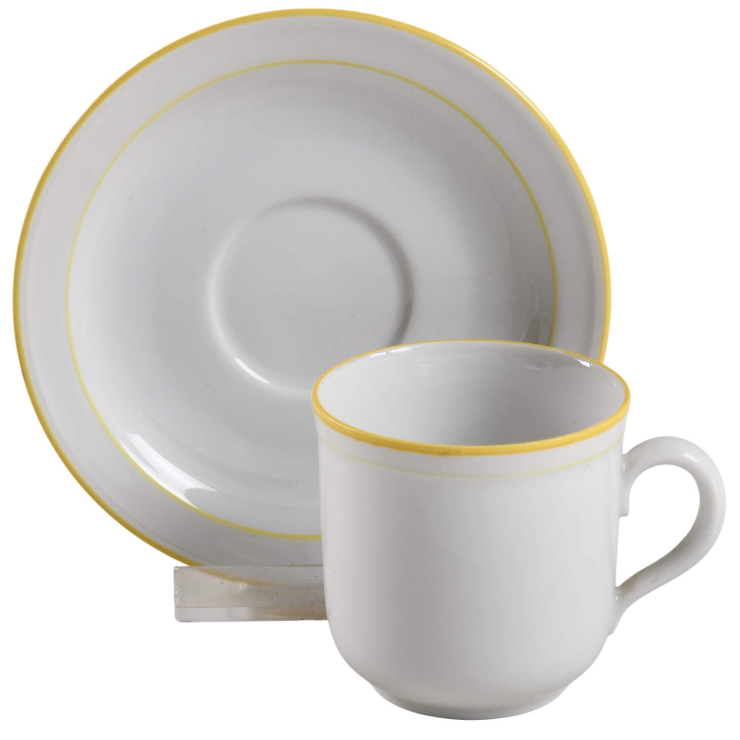 Rainbow Yellow Flat Demitasse Cup & Saucer Set by Seltmann-1