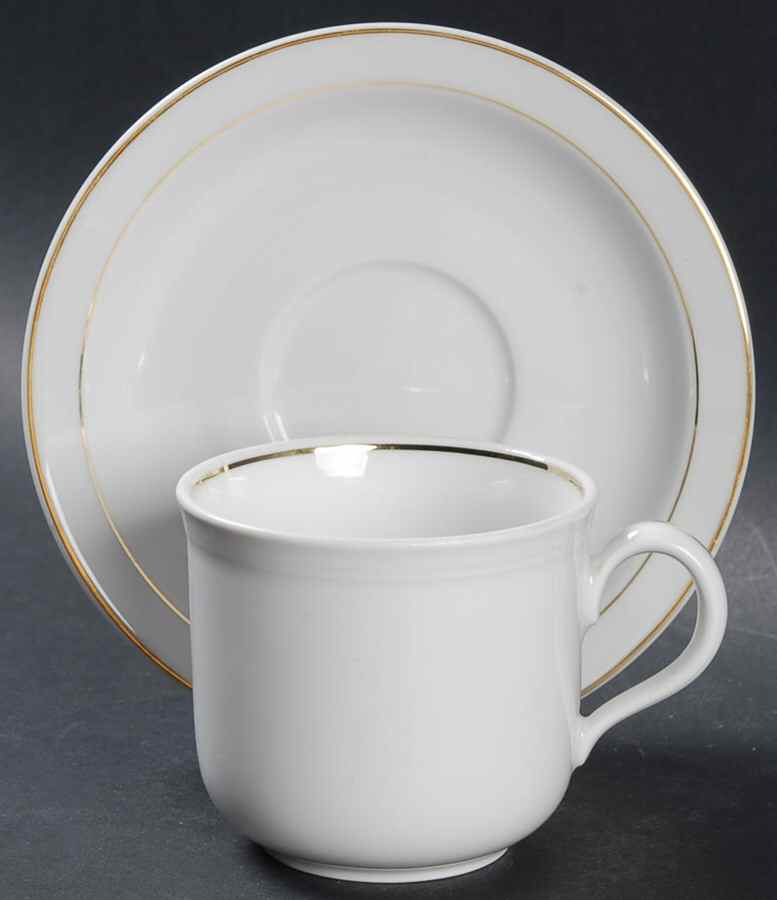 Renate Gold Flat Cup & Saucer Set by Seltmann-1