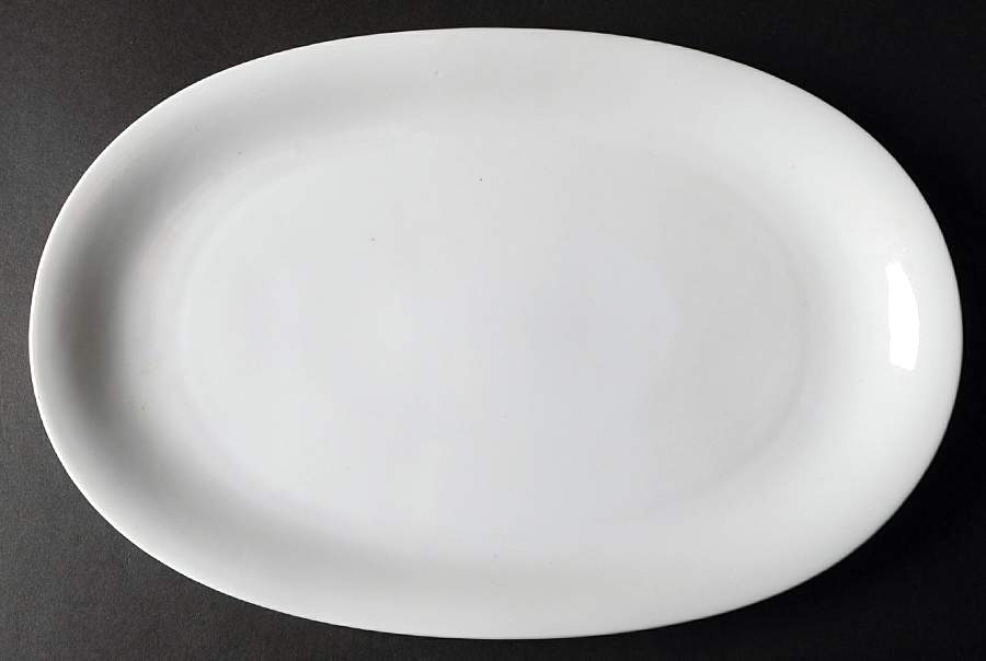 Renate White (Smooth) 13" Oval Serving Platter by Seltmann-1