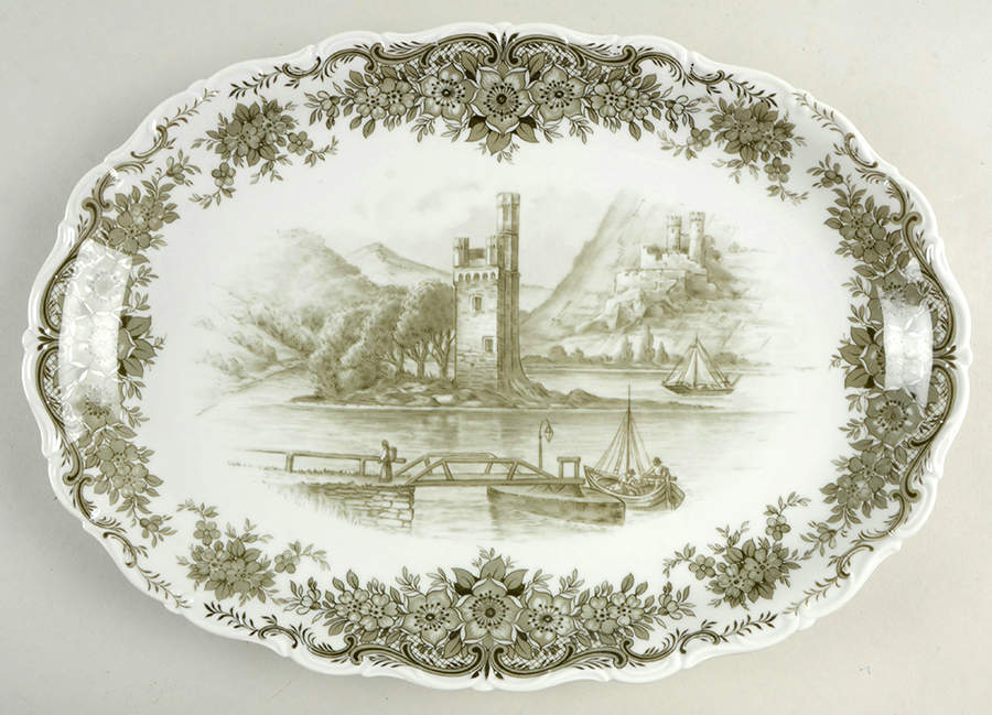 Rhinegau (Scalloped) 14" Oval Serving Platter by Seltmann-1