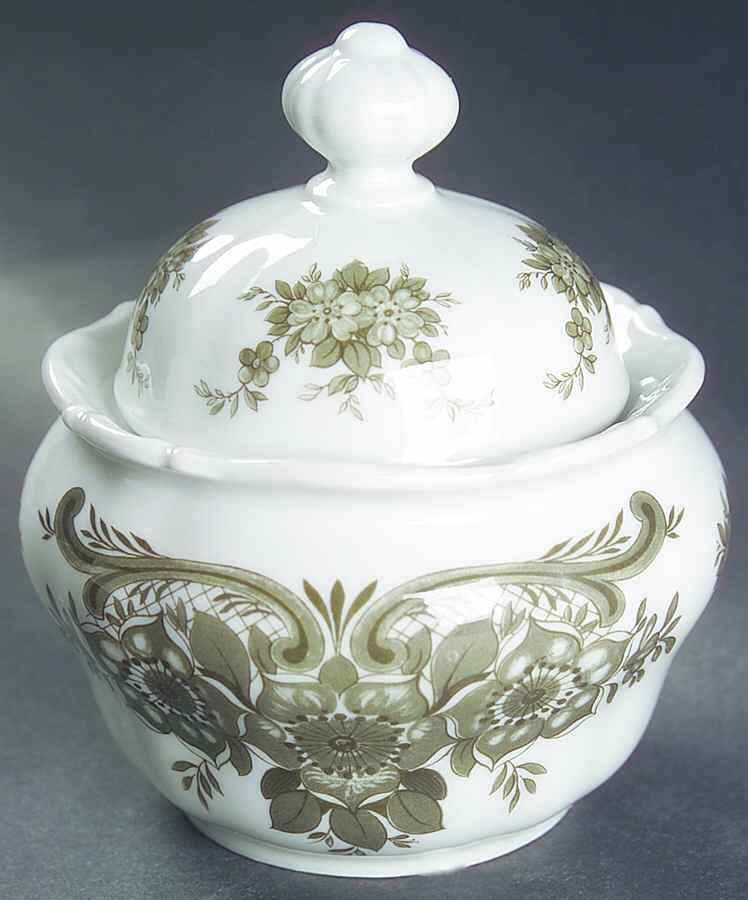 Rhinegau (Scalloped) Mini Sugar Bowl & Lid by Seltmann-1