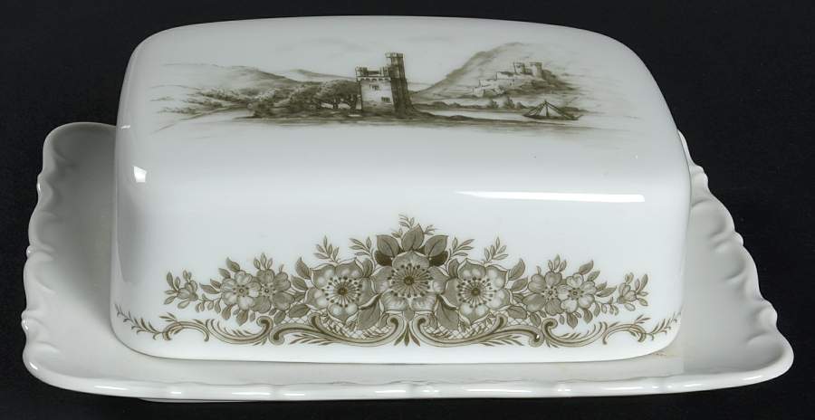 Rhinegau (Scalloped) Square Covered Butter by Seltmann-1