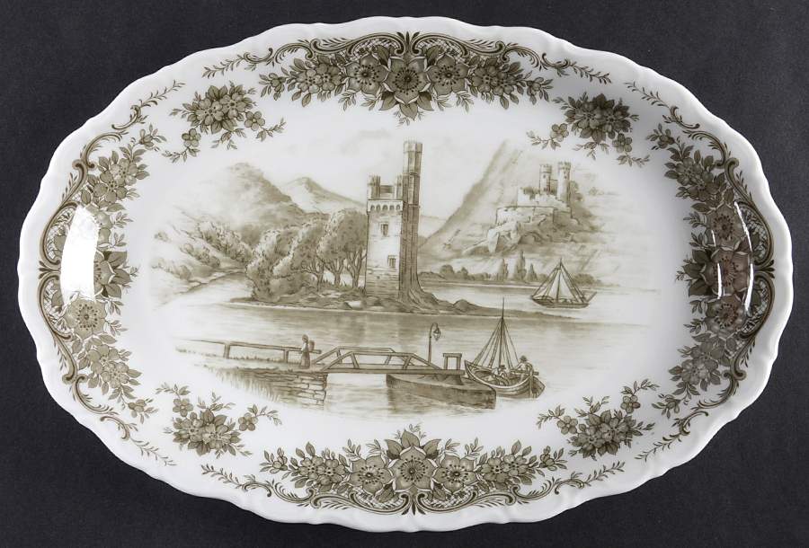 Rhinegau (Scalloped) 10" Oval Serving Platter by Seltmann-1