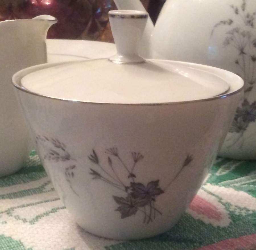 Silver Mist Sugar Bowl & Lid by Seltmann-1