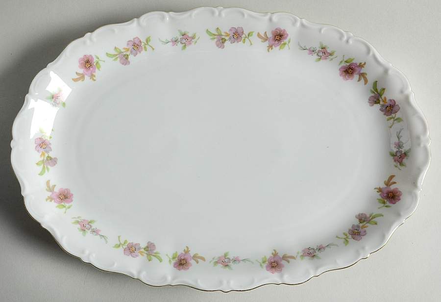 Theresia Floral 12" Oval Serving Platter by Seltmann-1