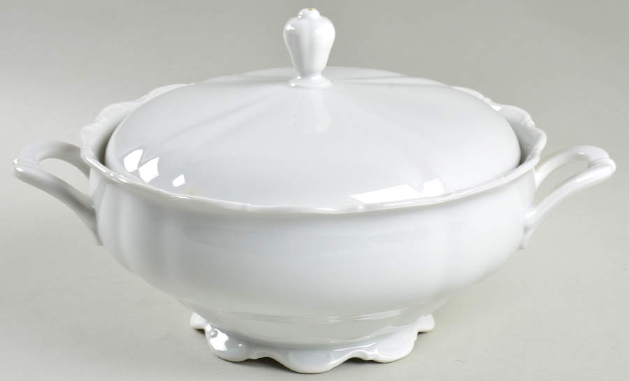Theresia White Round Covered Vegetable by Seltmann-1