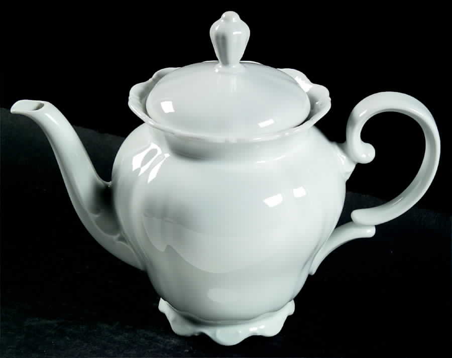 Theresia White Teapot & Lid by Seltmann-1