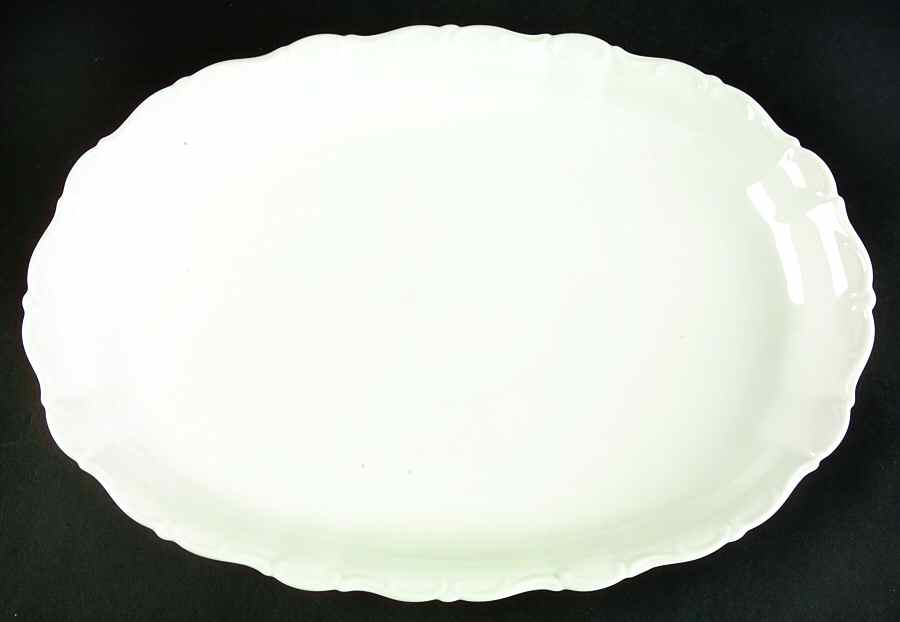 Theresia White 14" Oval Serving Platter by Seltmann-1