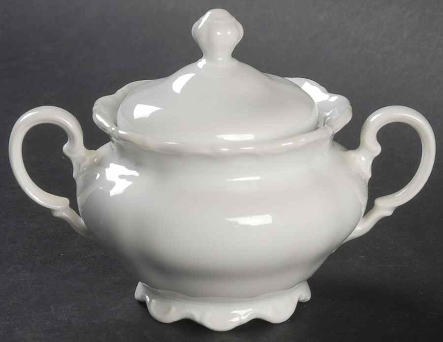 Theresia White Mini Sugar Bowl & Lid by Seltmann-1