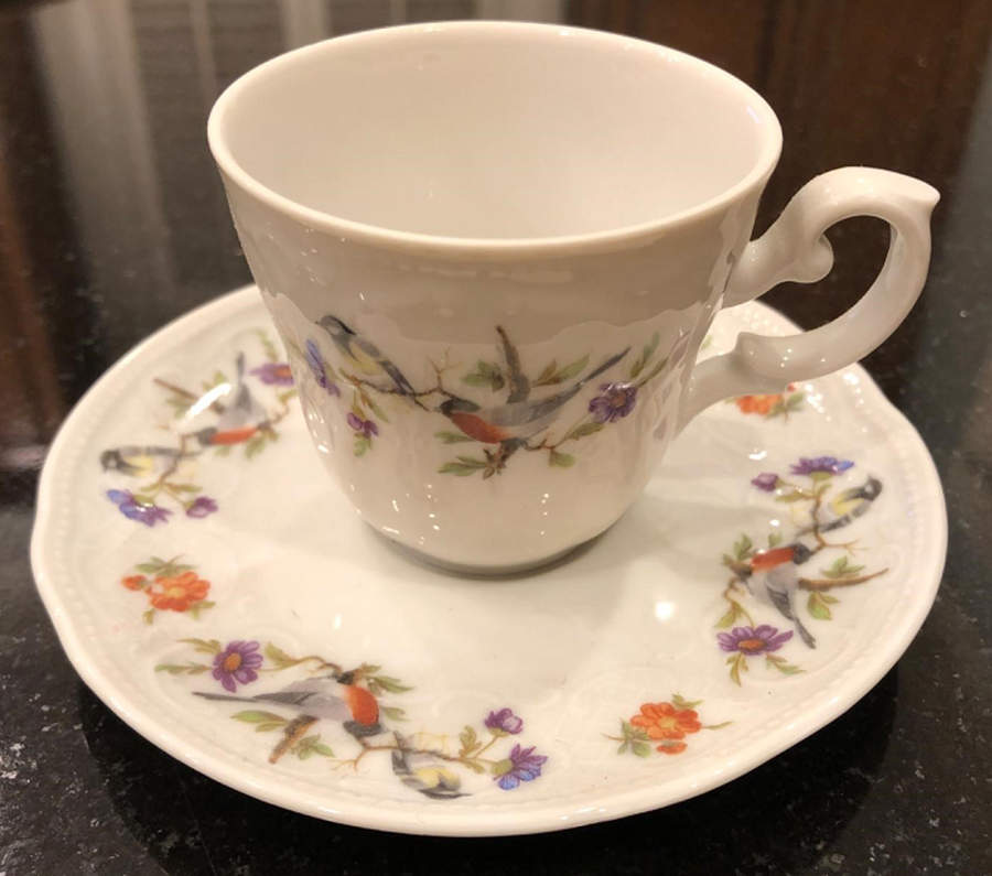 Vienna Birds Footed Cup & Saucer Set by Seltmann-1