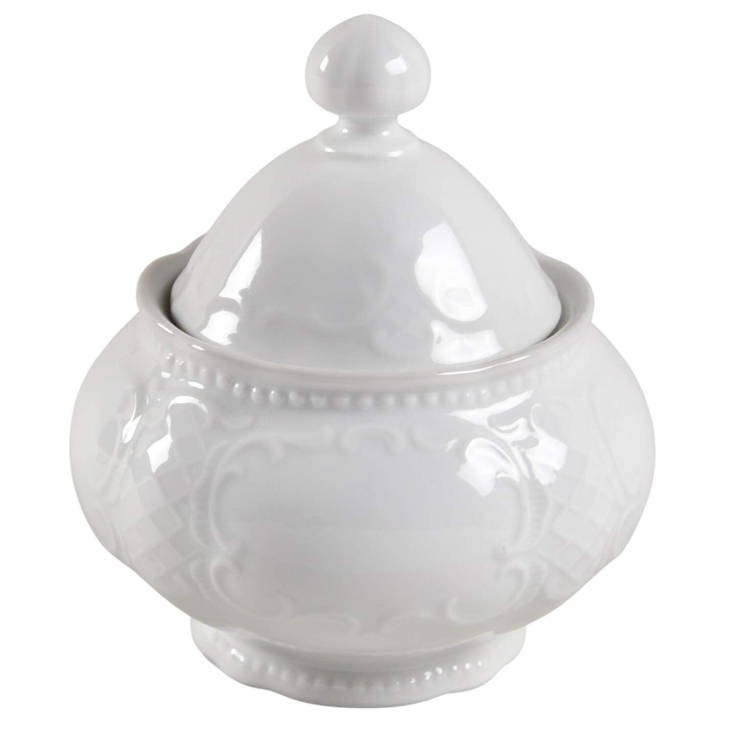 Vienna White Sugar Bowl & Lid by Seltmann-1