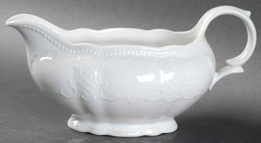 Vienna White Gravy Boat by Seltmann-1