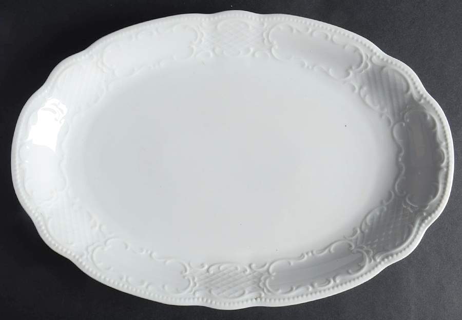 Vienna White 12" Oval Serving Platter by Seltmann-1