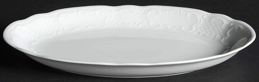 Vienna White 11" Oval Serving Platter by Seltmann-1