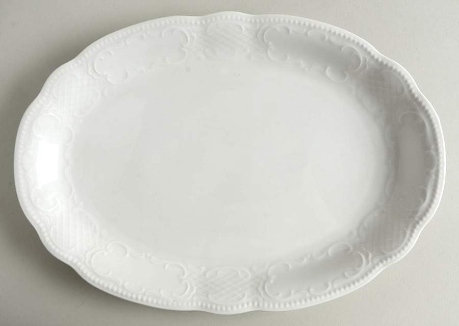 Vienna White 15" Oval Serving Platter by Seltmann-1