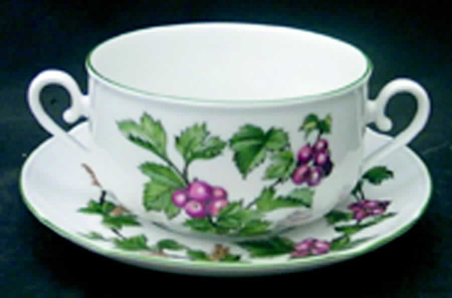Waldbeere Flat Cream Soup Bowl & Saucer Set by Seltmann-1