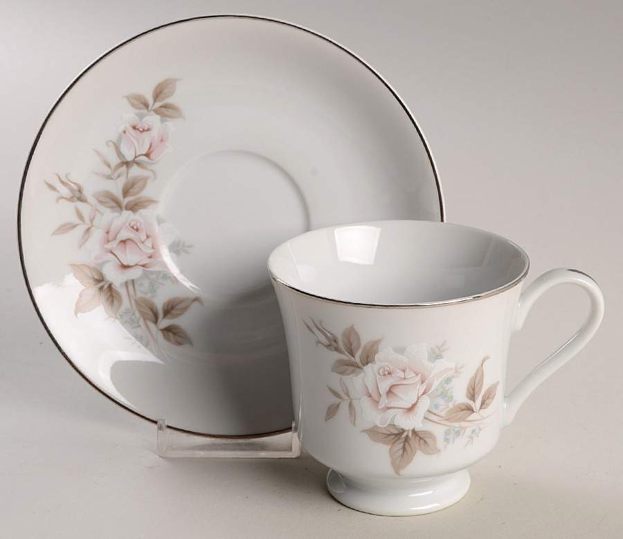 April Rose Footed Cup & Saucer Set by Sandalwood-1