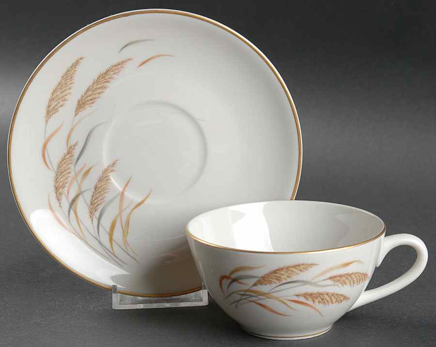 Surrey Wheat Flat Cup & Saucer Set by Stonehenge-1