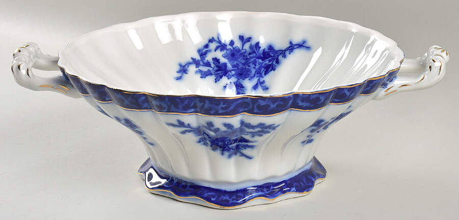 Touraine (Flow Blue) Tureen No Lid by Stanley Pottery -1