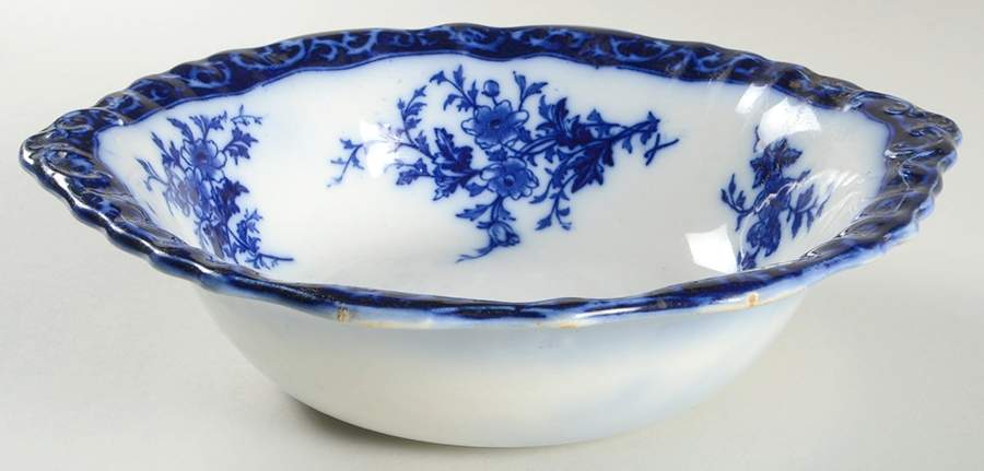 Touraine (Flow Blue) 10" Round Vegetable Bowl by Stanley Pottery -1