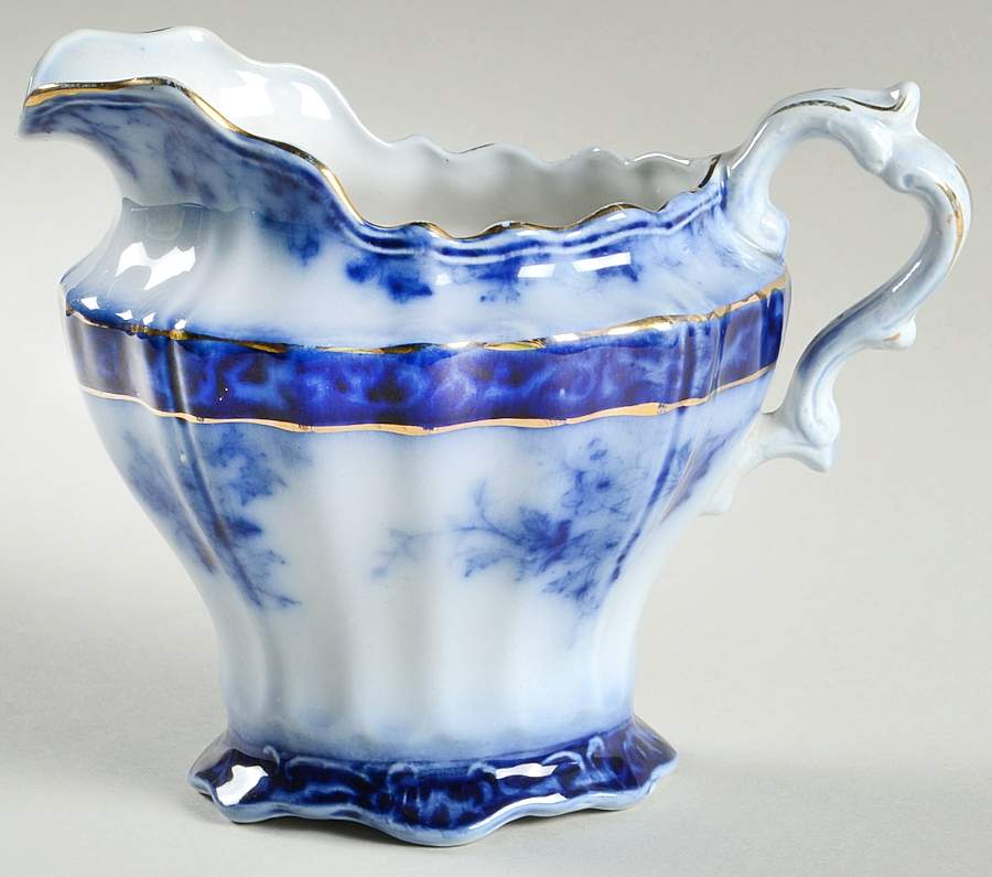 Touraine (Flow Blue) Creamer by Stanley Pottery -1