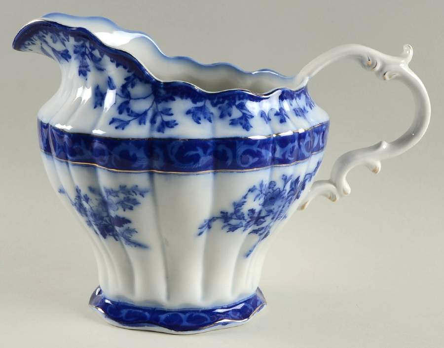 Touraine (Flow Blue) 80 Oz Pitcher by Stanley Pottery -1