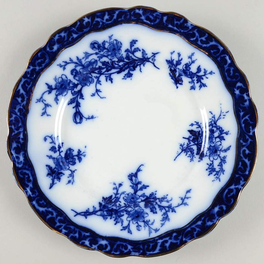 Touraine (Flow Blue) Dinner Plate by Stanley Pottery -1