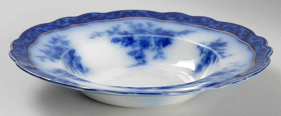 Touraine (Flow Blue) Rim Soup Bowl by Stanley Pottery -1