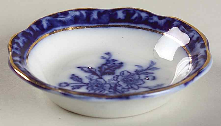 Touraine (Flow Blue) Butter Pat by Stanley Pottery -1