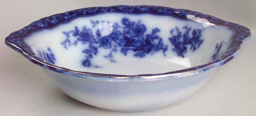 Touraine (Flow Blue) 9" Round Vegetable Bowl by Stanley Pottery -1