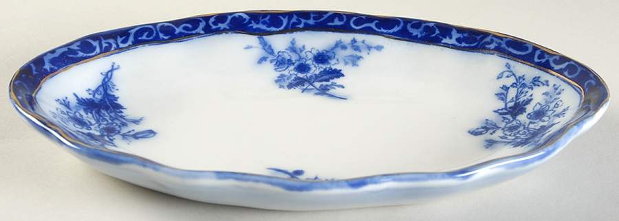 Touraine (Flow Blue) Relish/Gravy Underplate by Stanley Pottery -1