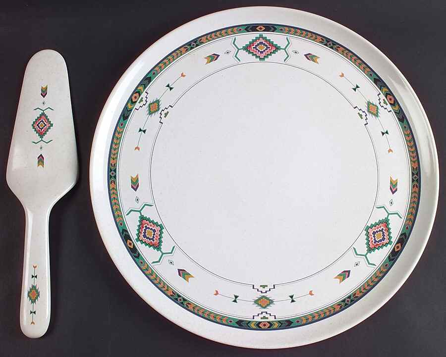 Adirondack Cake Plate & Solid Ceramic Server Set (No Box) by Studio Nova-1