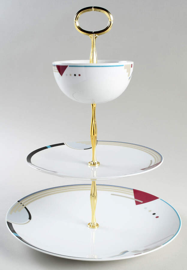 Attitudes 11 1/4"  2 Tier Footed Serving Tray (DP,SP,FR) HC by Studio Nova-1