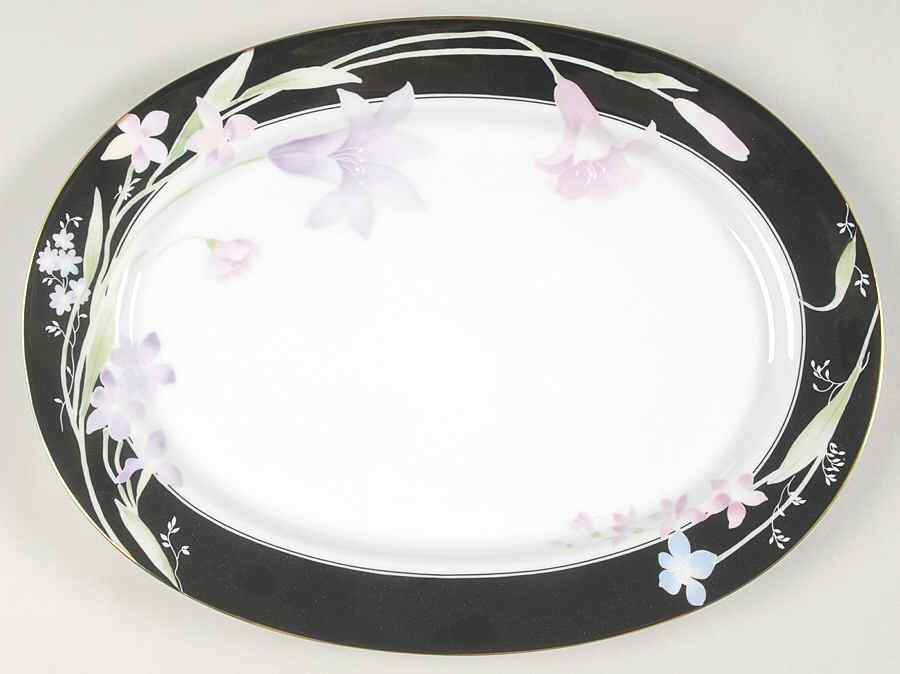 Balmoral Black 14" Oval Serving Platter by Studio Nova-1