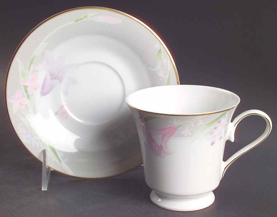 Balmoral Gray Footed Cup & Saucer Set by Studio Nova-1