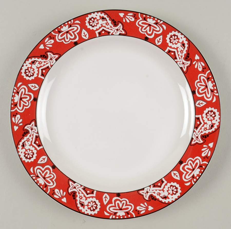 Bandana Red Salad Plate by Studio Nova-1