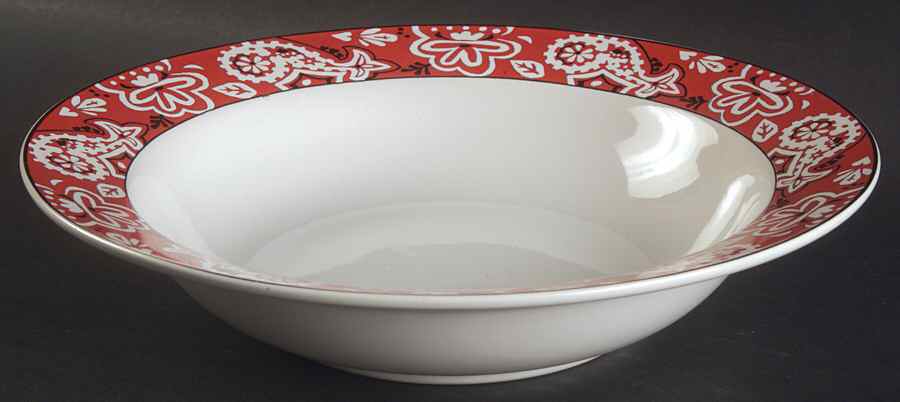 Bandana Red 9" Round Vegetable Bowl by Studio Nova-1