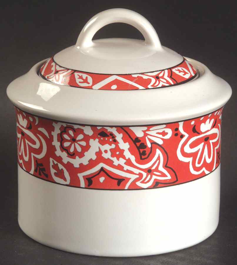 Bandana Red Sugar Bowl & Lid by Studio Nova-1