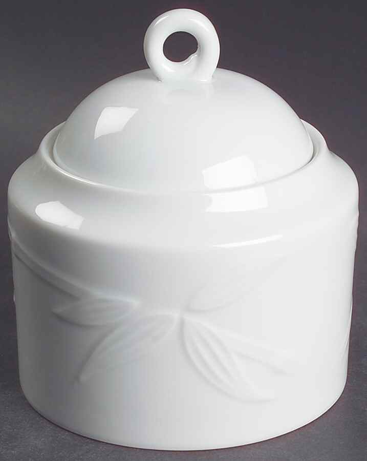 Bamboo White Sugar Bowl & Lid by Studio Nova-1