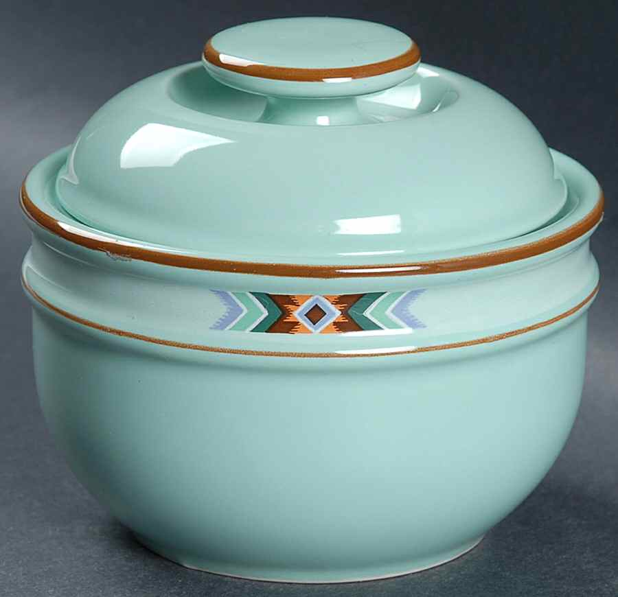 Big Prairie Green Sugar Bowl & Lid by Studio Nova-1