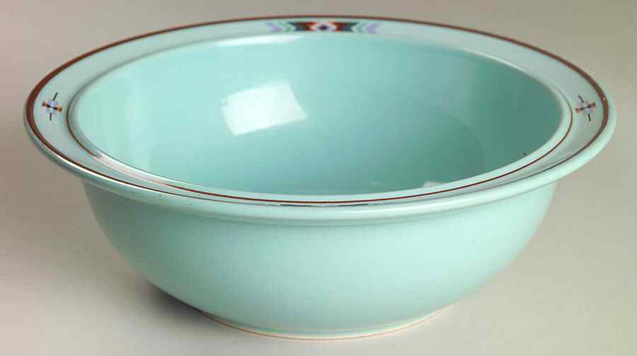 Big Prairie Green Rim Cereal Bowl by Studio Nova-1