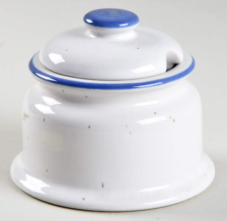 Blue Linen Sugar Bowl & Lid by Studio Nova-1