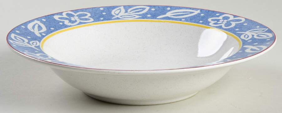 Block Print Rim Soup Bowl by Studio Nova-1