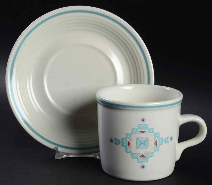 Blue Ridge Flat Cup & Saucer Set by Studio Nova-1