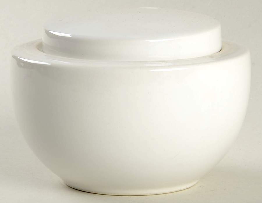Bon Appetit White Sugar Bowl & Lid by Studio Nova-1