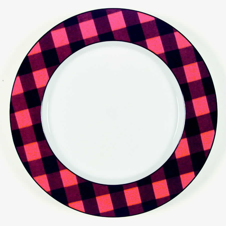 Buffalo Plaid Red Dinner Plate by Studio Nova-1