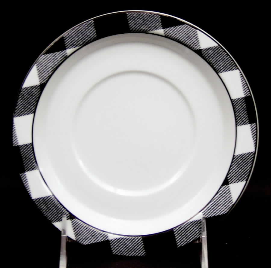 Buffalo Plaid Black and White Saucer by Studio Nova-1